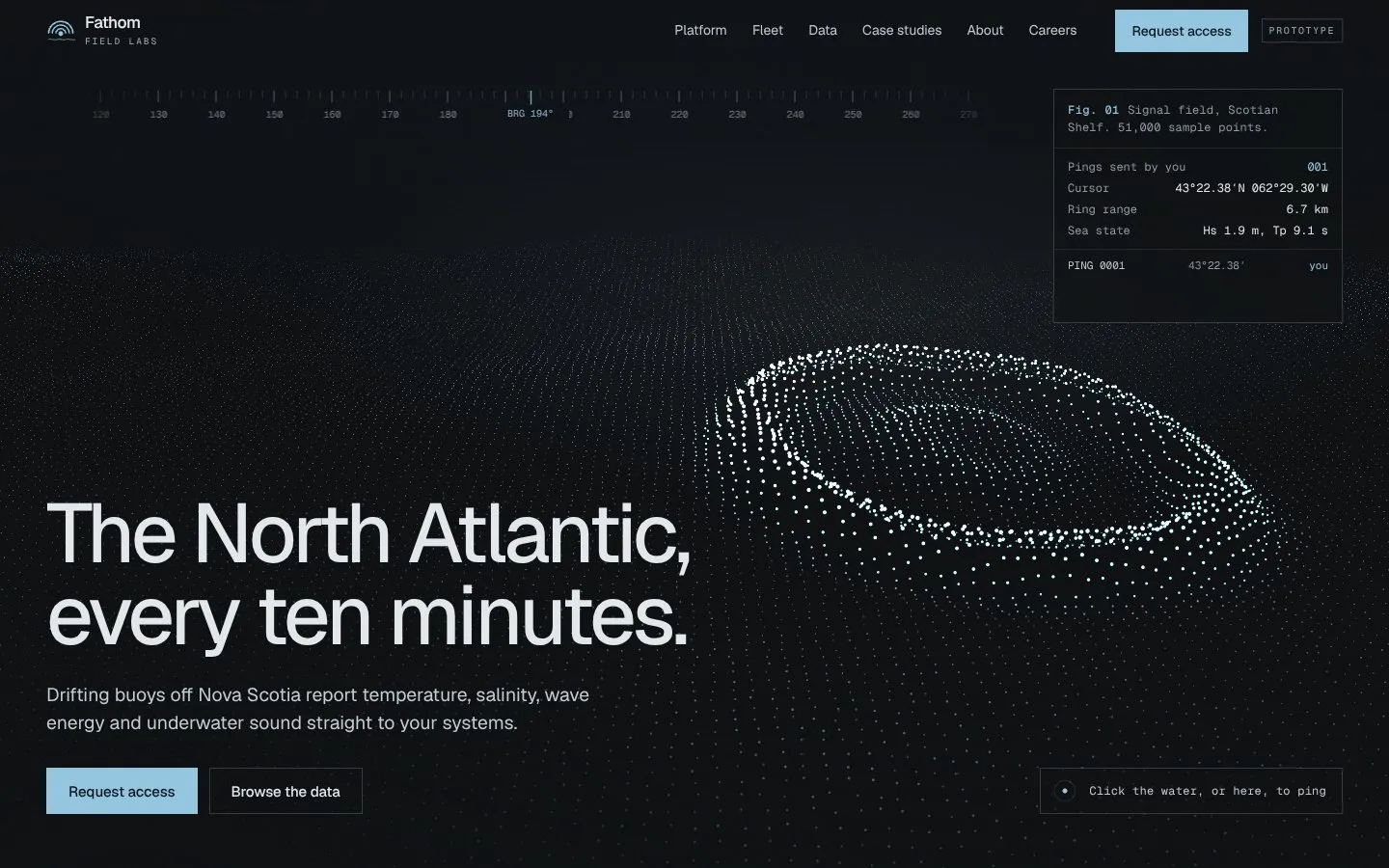 Fathom Field Labs website, home page